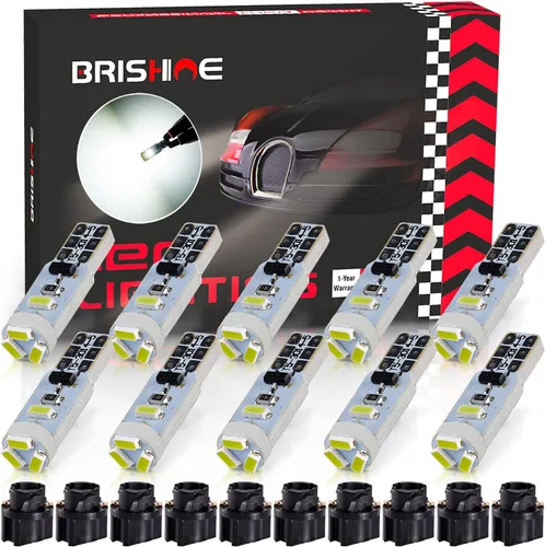 Vista 9 de 10X Bombillas LED T5 Ámbar Amarilla Canbus Sin Errores 3014 Chipsets 74 2721 37 PC74 70 73 17 Bombillas LED para Interior, Panel de Instrumentos