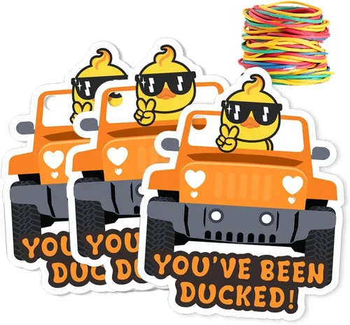Etiquetas de pato, You've Been Ducked, linda etiqueta de pato, tarjeta de juego de patito de pato, paquete de 35 unidades de 2.8 x 2.4, con agujero
