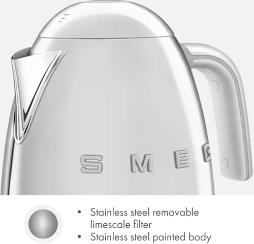 Vista 5 de SMEG 7-Cup Variable Temperature Electric Kettle - Retro Style Aesthetic with Advanced Technology - Stainless Steel, 1400W, 120V, 360° Swivel Base