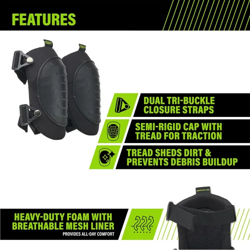 Vista 2 de AWP Rodilleras tácticas rígidas Rodilleras de trabajo acolchadas de espuma de alta densidad Talla única