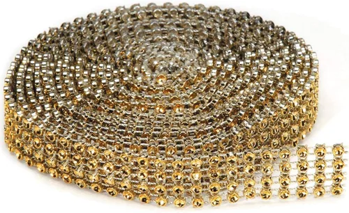 Vista 2 de Darice, 0.118 in x 3 yardas Bling en un rollo, 4 filas, plata