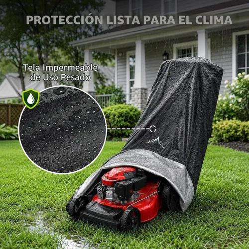 Vista 4 de Himal Outdoors Funda para cortacésped, poliéster 600D resistente al agua, protección UV, ajuste universal con cordón y funda de almacenamiento