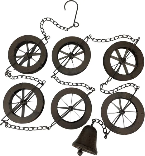 Vista 16 de Things2Die4 Black Bear - Cadena de lluvia de 75 pulgadas de largo con 8 diseños de oso 3D, campana pesada para sonido de campanilla de viento