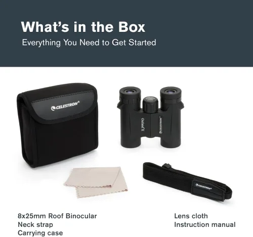 Vista 8 de Celestron Outland X Binoculares, color negro