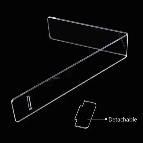 Vista 3 de Teensery 4 soportes de exhibición de zapatos de acrílico soporte desmontable para tienda tienda centro comercial, transparente