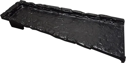 Vista 3 de Canaleta de bajante de metal fundido de aluminio fundido de piedra pizarra negra de 24 pulgadas Bloque de salpicaduras pesado
