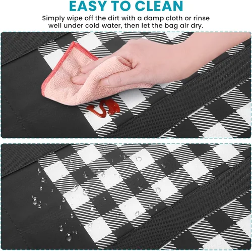 Vista 5 de WOWBOX Bolsas de comestibles reutilizables, paquete de 4, bolsas de compras plegables reutilizables a granel con asas reforzadas, bolsas