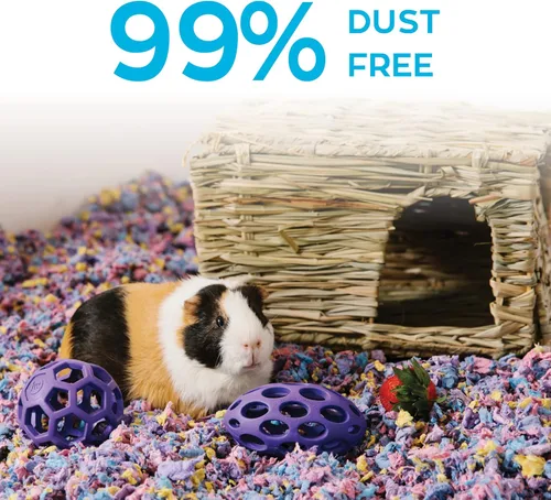 Vista 5 de Carefresh Ropa de cama de papel natural confeti 99% libre de polvo para mascotas pequeñas con control de olores, 10 L