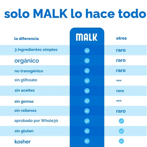Vista 7 de MALK Unsweetened Almond Milk - Organic & Shelf Stable Creamer - 32OZ 6-Pack Leche a base de plantas para cereales, batidos, café, sin lácteos