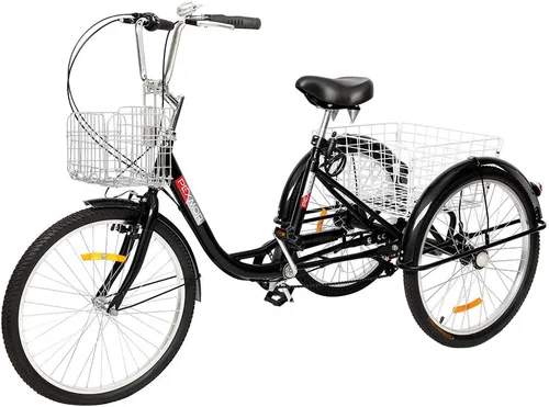 PEXMOR Triciclo para adultos, 24/26 pulgadas, 7 velocidades, 3 ruedas, triciclo para adultos, triciclo para adultos, triciclo para