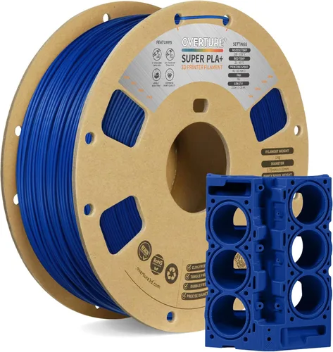 Vista 16 de Overture PLA Plus (PLA+) Filamento de 1/16 pulgadas, dureza mejorada con rollo PLA, con superficie de construcción 3D de 7.87 × 7.87 pulgadas, PLA