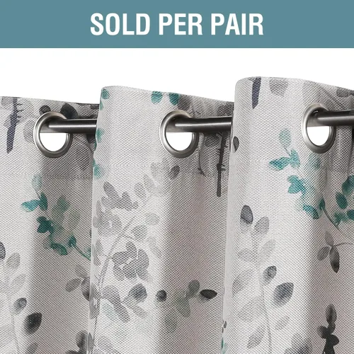 Vista 3 de H.VERSAILTEX Cortinas opacas de lino de 63 pulgadas de largo con aislamiento térmico para oscurecer la habitación, cortinas de lino con textura