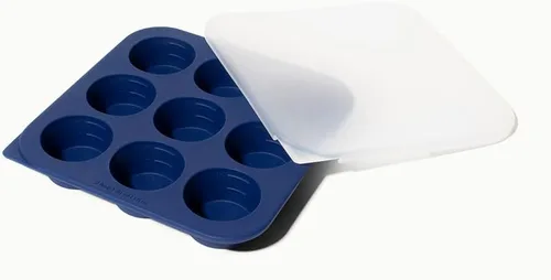 Vista 9 de Bandeja de silicona de 2 cucharadas Anyday para congelador con tapa de silicona para comida de bebé, salsas, ajo, hierbas Moldes de congelador