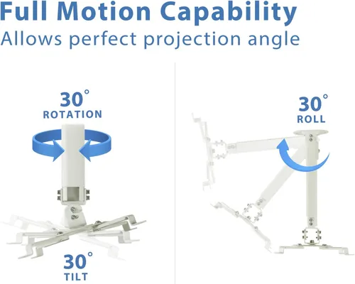 Vista 7 de Mount-It! Soporte para proyector de techo Movimiento completo y altura ajustable de 14.5 a 21.5 pulgadas Soporte universal para proyectores