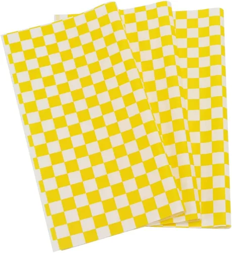 Vista 10 de Feronia Packaging - Paquete de 10 envolturas para sándwich de delicatessen y papel de envoltura de alimentos (negro a cuadros)