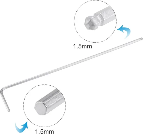 Vista 3 de uxcell Llave de llave hexagonal de extremo de bola de 0.059 in, herramienta de reparación CR-V en forma de L de brazo largo