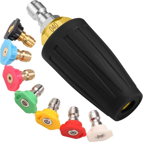 Boquilla turbo de 4000 PSI para hidrolavadora a presión, puntas de lavado a presión de 1/4 pulgadas, conexión rápida con 7 puntas de boquilla de