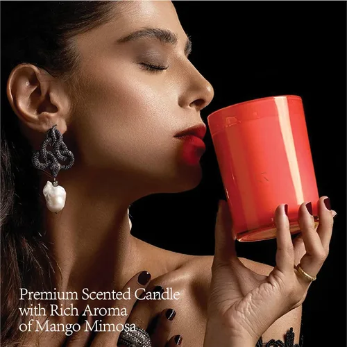 Vista 5 de Vela de soja de lujo altamente perfumada, aceites esenciales de lavanda natural, velas de aromaterapia para relajación, regalos únicos para mujeres