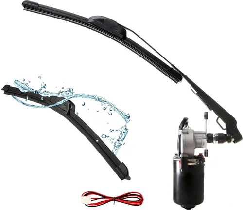 Vista 3 de Kit de limpiaparabrisas universal UTV de 12 V, compatible con la mayoría de UTV RZR Ranger 570 900 1000, Defender Pro 2020, motor de 90 grados con 1