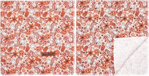 Vista 4 de Pañuelo de otoño para perro, 1 bufanda de Halloween para perro, bufandas para perros, bufanda para mascotas, pañuelo para mascotas, bufandas