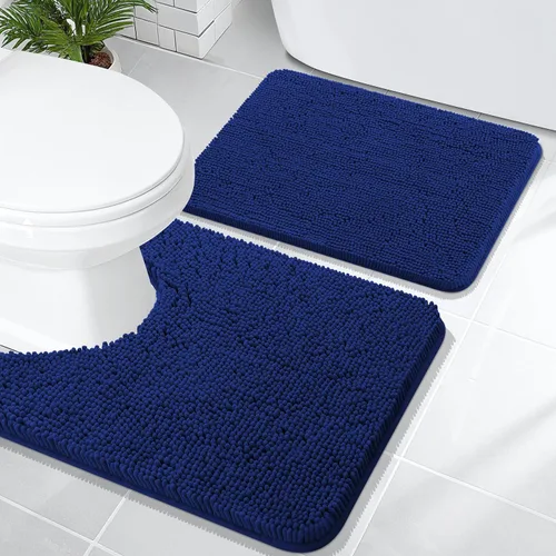 Vista 170 de OLANLY Juego de 2 alfombras de baño de felpilla suave y absorbente, antideslizantes, de secado rápido, lavables a máquina, accesorios de decoración