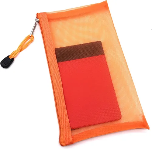 Vista 6 de Pack of 5 pcs Multipurpose Nylon Mesh Cosmetic Bag Makeup Travel Cases Pencil Case Travel Organizers