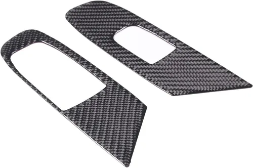 Vista 7 de Tirador de puerta de fibra de carbono suave real, interruptor de control de ventana, interruptor de botón, cubierta de panel, adhesivo compatible