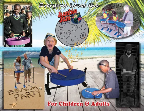 Vista 2 de Panyard Jumbie Jam - Kit de tambor de acero auténtico acabado cromado con soporte de tubo