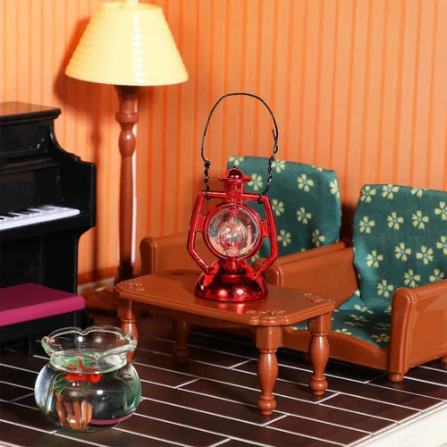 Vista 3 de Toddmomy Mini linterna de casa de muñecas, 6 unidades, escala 1:12, mini lámpara de queroseno, linterna en miniatura, micro adorno de paisaje