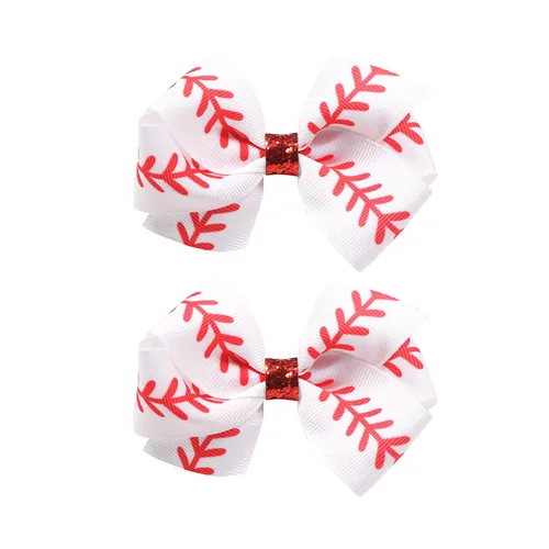 Vista 8 de Pinzas para el cabello blancas y corbata de anillo con lazo de alegría BBG47 (B1-Set 2 piezas)