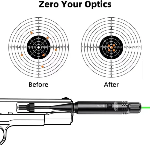 Vista 6 de EZshoot Kit de mira de calibre .17 a 12GA, pistolas láser verde o rojo con interruptor de botón grande
