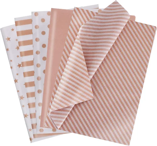 Vista 11 de BEISHIDA 100 hojas de papel de seda blanco y negro a granel, rayas de sarga y puntos, estrellas para bolsas de regalo, papel de regalo de 14 x 20