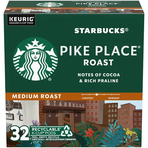 Vista 57 de Starbucks Cápsulas de café K-Cup, café tostado medio Starbucks, Pike Place Roast, 100% arábica, 6 cajas (60 cápsulas en total)