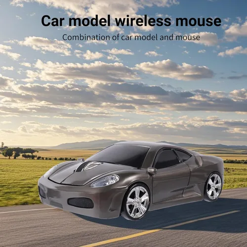 Vista 3 de elec Space Ratón inalámbrico de 2.4 GHz con forma de coche deportivo fresco Ratón inalámbrico óptico inalámbrico con receptor USB para PC portátil