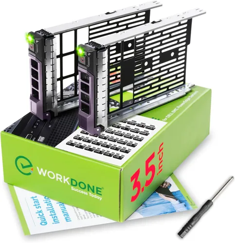 Vista 9 de WORKDONE Bandeja para discos duros de 3,5 pulgadas, compatible con servidores Dell PowerEdge seleccionados de 13ª a 11ª generación, trineo adaptador