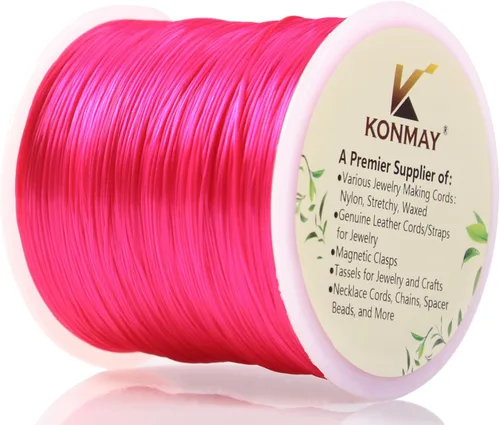 Vista 11 de KONMAY 1 rollo de cuerdas elásticas redondas de 0.0197 in con estuche organizador, 130 yardas de hilo elástico transparente de cuentas para hacer