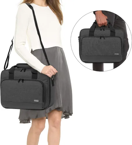 Vista 6 de LUXJA Funda para proyector, bolsa para proyector con bolsillos de almacenamiento para accesorios