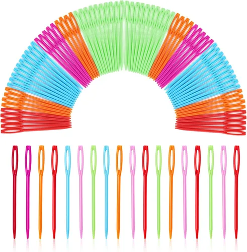Vista 7 de 30 agujas de plástico para ojos grandes, agujas de tejer de plástico de 2.7 pulgadas/3.5 pulgadas/5.9 pulgadas, agujas de hilo, agujas