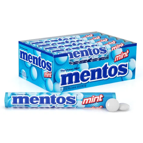 Vista 11 de Mentos - Rollo de caramelos masticables sabor a menta y canela, que no se derriten, para fiestas, 1.32 onzas (paquete de 15 unidades)