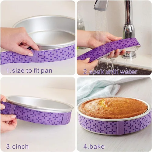Vista 8 de 2 tiras para pasteles para hornear uniformemente, tiras de humedecer para tartas, incluso para hornear pasteles, tiras de algodón gruesas