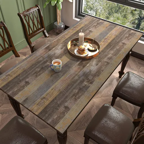 Vista 2 de VaryPaper Papel tapiz de madera rústica despegable y adhesivo de 15.7''x78.7'', papel de contacto de madera marrón para encimeras, impermeable