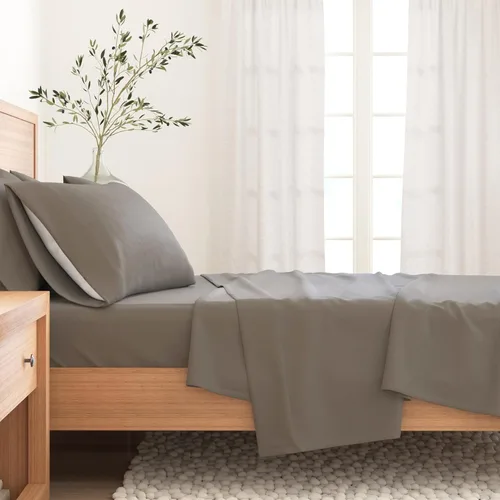 Vista 3 de Great Bay Home Flannel Sheet Set Queen Size - 100% Turkish Cotton, Double-Brushed, Winter Bed Sheets - Ultra-Soft, Cozy, 4-Piece Bedding Set