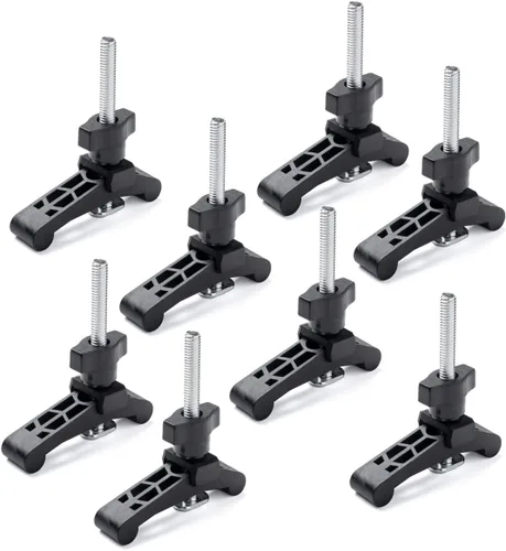 Vista 9 de POWERTEC 2 unidades, abrazadera de leva de 1/4"-20, abrazadera de palanca con pernos de riel en T de 3", abrazadera de riel en T para prensa