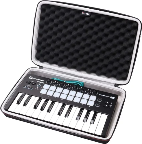 Vista 2 de LTGEM - Funda rígida de EVA para Novation Launchkey Mini teclado USB de 25 notas controlador MK2 - Bolsa protectora de viaje para almacenamiento