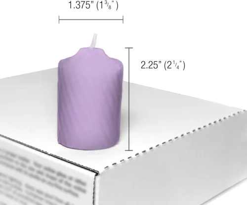 Vista 4 de Velas votivas perfumadas de lavanda, 15 horas de tiempo de combustión, acabado texturizado, caja de 20