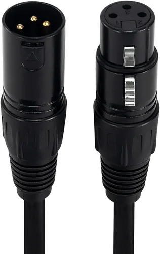 Vista 7 de MFL. Cable DMX flexible de 50 pies, 22 AWG, señal de 3 pines (compatible con XLR) macho a hembra, cable para iluminación de escenario, luces de DJ