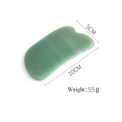 Vista 6 de Herramienta facial de Gua Sha para la barbilla herramienta de masaje de piedra de jade natural Gua Sha Junta para terapia de acupuntura de spa