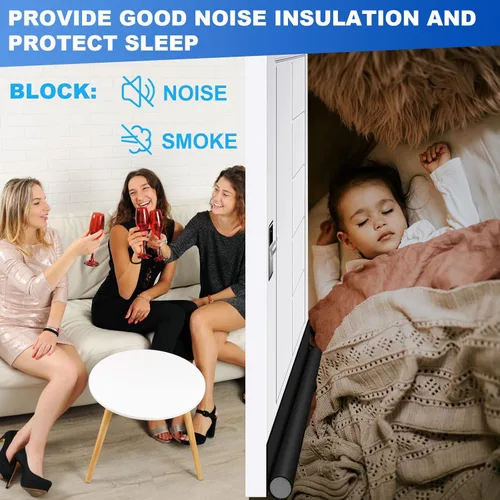 Vista 4 de Tope de corrientes de aire, ajustable de 37 pulgadas, bloqueador de corrientes de aire debajo de la puerta, a prueba de sonido, para la parte