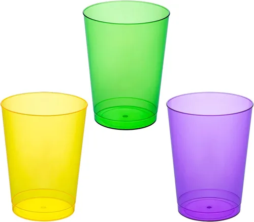 Vista 12 de Party Essentials - Copas de fiesta y vasos altos, de plástico duro, capacidad de 10 onzas, Variado neón
