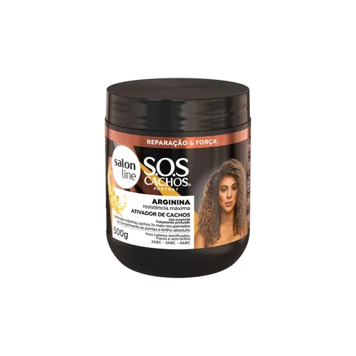 Salon Line - Linha SOS Cachos (Arginina) - Ativador de Cachos Reconstrucao 500 Gr - (SOS Rizos (Arginina) - Red Activadora de Rizos de